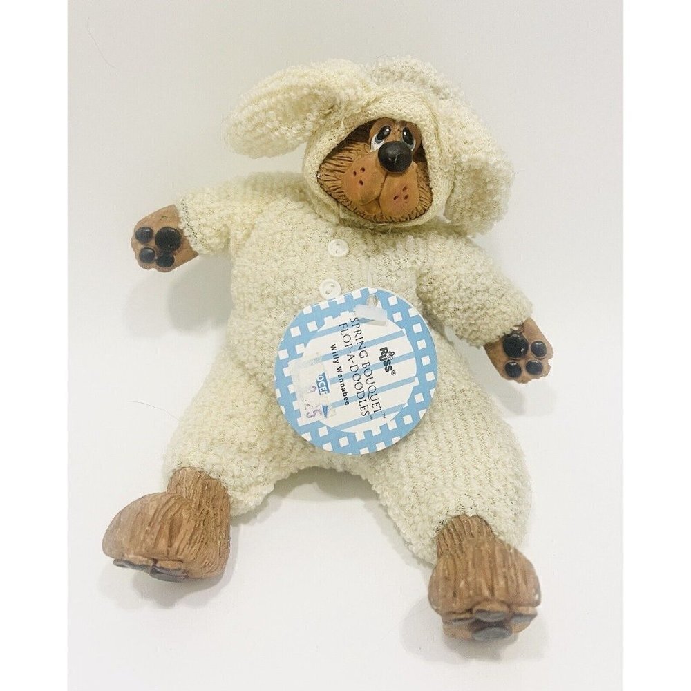 Russ Berrie Bear Bunny Shelf Sitter Easter Willy Wannabee Kathleen Kelly Critter